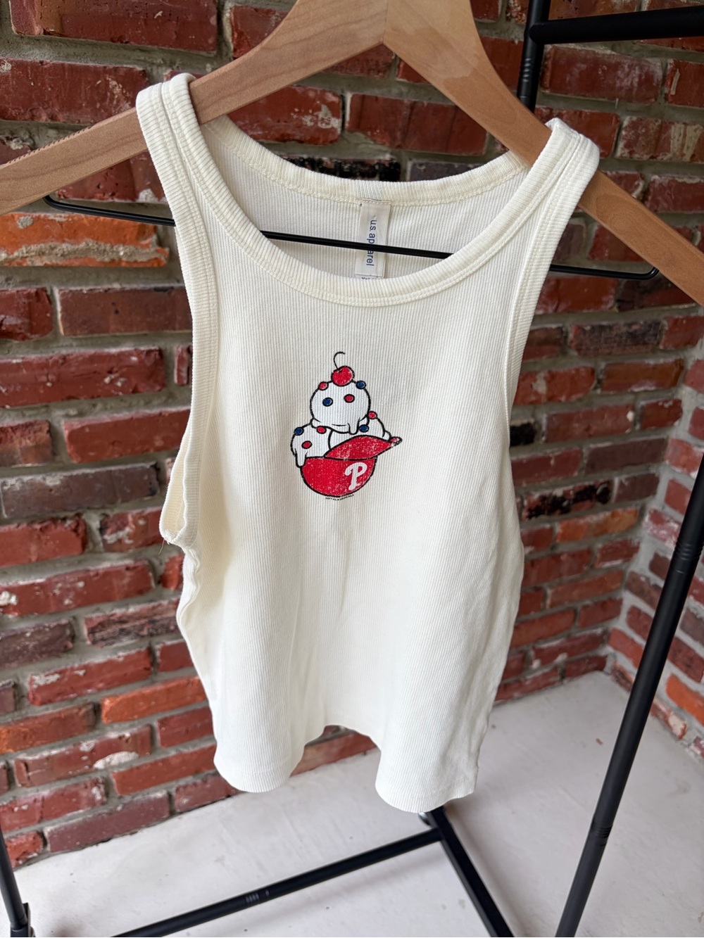 Phillies Baseball Helmet Ice Cream Sundae Ribbed Tank Top Size Small NWT